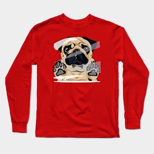 Pawsitively Playful Pug Long Sleeve T-Shirt